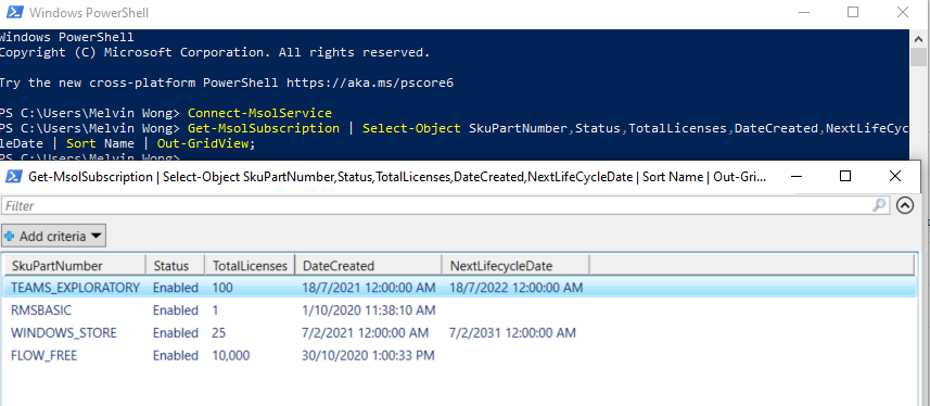 Checking Office 365 license expiry date using Powershell – melzisme